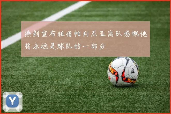 热刺宣布租借帕利尼亚离队感慨他将永远是球队的一部分